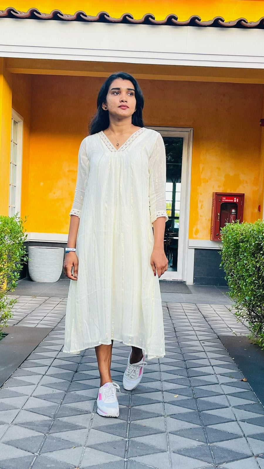 White Georgette Dress