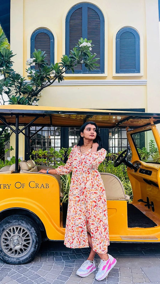 Orange Tropical Dress