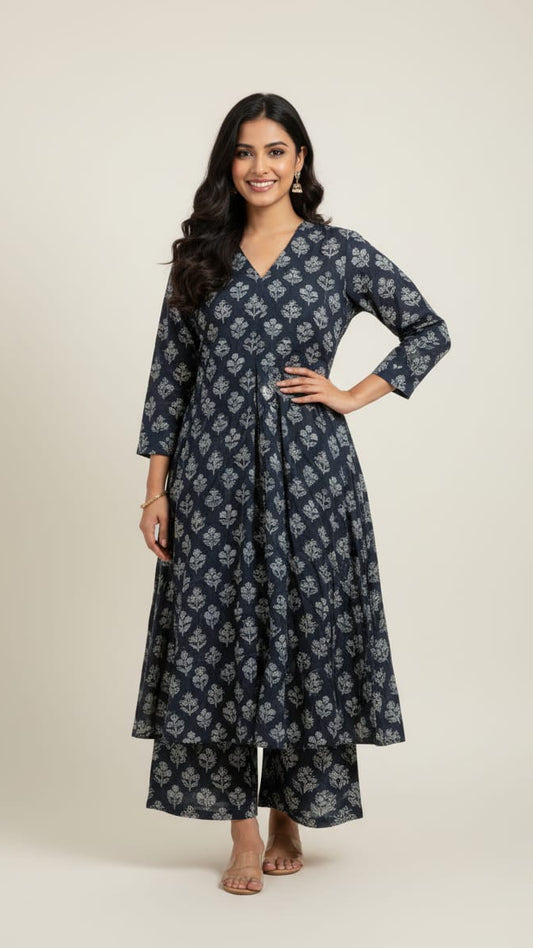 Blue floral print co-ord set